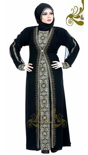 Black Embroidered Abaya