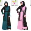 Judee Black Abaya in Pink, Green, Red, Beige with Embroiderey