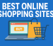 "Best online shopping sites illustration with laptop, shopping bag, and cart representing e-commerce and digital shopping platforms"